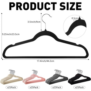 Perchas de Terciopelo para Niños, Antideslizantes, Negras, para Ropa, Trajes y Abrigos, en Oferta - Product Image 2