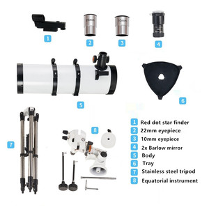 تلسكوب فلكي احترافي للاستخدام الخارجي لمراقبة النجوم، عدسة عاكسة 130 مم، حامل ثلاثي القوائم من الفولاذ المقاوم للصدأ مقاوم للماء، تكبير 325 مرة - Product Image 5
