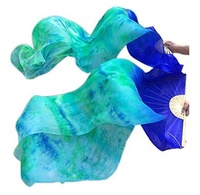 Éventails de culte pour la danse du ventre, voiles en soie tie-dye, éventails en soie pour la danse de louange, accessoires de performance