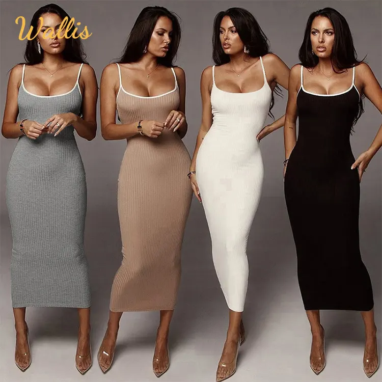 Kolsuz askı Backless Maxi elbise kadınlar Y2K yaz Bodycon zarif çizgili seksi kıyafetler bayanlar doğum günü partisi kulübü Sundress