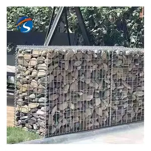 Prezzo all'ingrosso gabbione gabbia di pietra scatola saldato gabbione zincato cesto per muro fermo