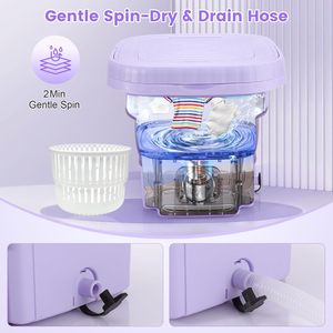 工厂批发迷你全自动便携式洗衣机顶部装载式电动手动电源家用美规插头 - Product Image 5