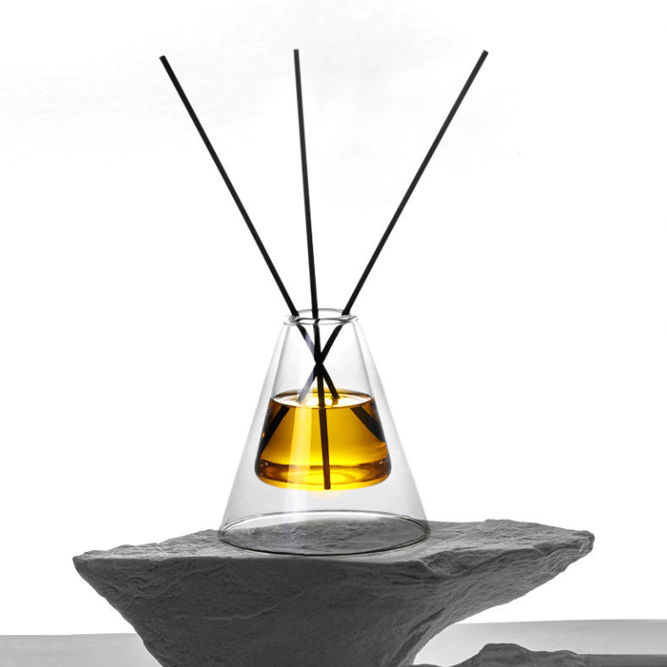 Double-Walled 180ml Clear Glass Vase Flameless Aromatherapy for Reed Diffuser Bottle Luxury Cone Shape Glass Bottle Home Deco · image 5