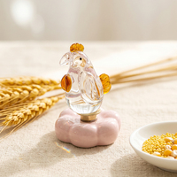 Figurine de poulet rotative en cristal de Murano faite à la main, adorable ornement d'animal de la ferme pour la décoration de la maison, de la cuisine ou de la table, cadeau