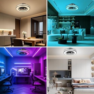 New 16.5 Inch LED Smart 7-Blade 6-Speed Ceiling Fans Rotation Readable LED <b>Lamps</b> DC Motor <b>Remote</b> <b>Control</b> for Living Room Home - Product Image 2