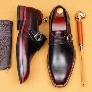 Zapatos Brogue de Cuero Vacuno de Caoba de Alta Calidad para Hombre, Estilo Vintage, Formales de Negocios, Impermeables, Antideslizantes, con Costuras Intrincadas, para Oficina - Product Image 1