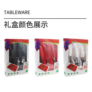 Plastic Handle Cutlery Set 25Pcs Portable Kit Eco-Friendly Storage Gift Box <b>Dinnerware</b> - Product Image 5
