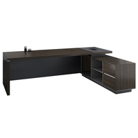 Conception en bois de luxe moderne Administration de la maison en forme de L PDG Directeur Bureau Mobilier de bureau Table et chaise Combinaison
