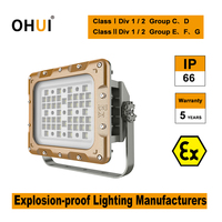 Lumière LED antidéflagrante de classe I/II/III Div 1/2 IP66 pour station-service et usage industriel