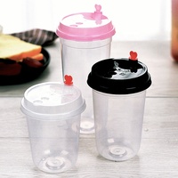 Gobelets en plastique Boba personnalisés avec logo imprimé en usine, gobelets à bulles épais et résistants, gobelets à thé glacé, gobelets à jus, smoothies, café glacé avec couvercle, 16 oz, 24 oz