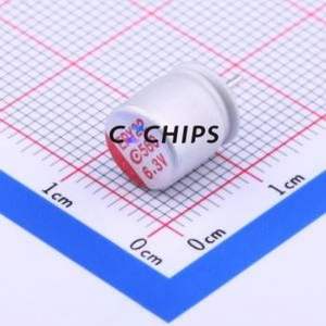 Condensador Sólido 6R3AREP561M08X8E12, Componente de Orificio Pasante (THT), D8xL8mm 560uF 20% 6.3V 4.65A100kHz - Product Image 1