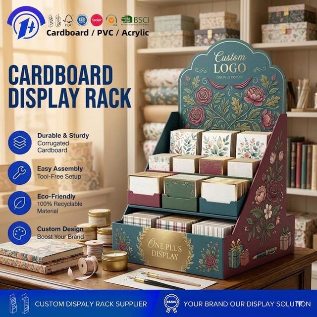 Custom Portable Foldable Cardboard PDQ Card Display Box Modern Supermarket Counter Top Retail Paper Display Stand
