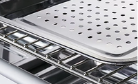 Lemari Display Makanan Berinsulasi Stainless Steel Komersial yang Laris Manis, Pemanas Makanan Kaca Elektrik untuk Makanan Cepat Saji