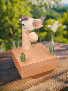 Popolare scatola di musica quadrata bella legno giocattolo a carica per regali di compleanno con funzione di riproduzione di musica - Product Image 4