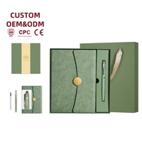 Ensemble cadeau de carnet en similicuir doux de luxe, format A5, avec stylo métallique, sac cadeau pour cadeaux d'entreprise (gaufré)
