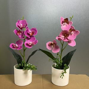 Dekorasi Rumah 27cm bunga anggrek Bonsai anggrek buatan dengan Pot - Product Image 3