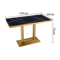 Ensemble de table à manger en acier inoxydable doré moderne et luxueux, facile à nettoyer, pour café, bistrot, bar, restaurants