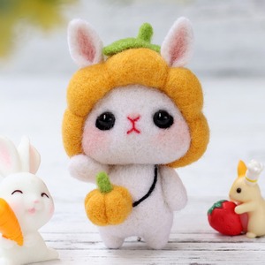 Kit <span class=keywords><strong>de</strong></span> Matériaux DIY en Feutre <span class=keywords><strong>de</strong></span> Laine pour <span class=keywords><strong>Lapin</strong></span> Blanc Mignon Fait Main avec Motif Végétal <span class=keywords><strong>de</strong></span> Dessin Animé pour la Décompression - Product Image 4