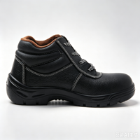 Bottes de travail unisexes en cuir de vachette gaufré, imperméables, doublure en velours, embout en acier, chaussures de sécurité anti-écrasement pour la construction