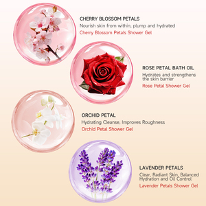 Gel douche hydratant aux pétales de marque privée éclaircissant blanchissant naturel gel douche aux pétales - Product Image 2