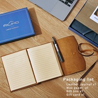 Journal de voyage vintage A5, couverture en simili cuir, reliure cousue à la main, bande élastique, 256 pages lignées, logo personnalisé, cadeau