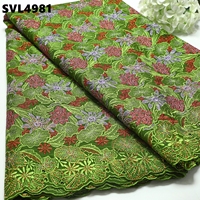 Tissu en dentelle de voile 100 % coton de haute qualité, dentelle de voile suisse avec appliqué du Mexique pour mariage et fête