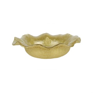 Ciotola in <span class=keywords><strong>Vetro</strong></span> <span class=keywords><strong>IVV</strong></span> con Bordo Ondulato e Glitter Dorati, Vaso Decorativo Artistico Ideale per l'arredamento della casa, <span class=keywords><strong>centrotavola</strong></span> - Product Image 3
