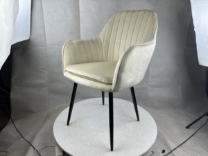 Chaise de salle à manger <span class=keywords><strong>scandinave</strong></span> nordique en velours, mobilier moderne pour la maison, Sillas, base en métal, <span class=keywords><strong>fauteuil</strong></span> <span class=keywords><strong>beige</strong></span> clair pour restaurant - Product Image 5