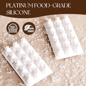 Moule en silicone en forme de poire à 15 cavités, qualité alimentaire LFGB Platine, antiadhésif, pour mousse, gâteau, bonbons, pâtisserie, nouvelle arrivée - Product Image 2