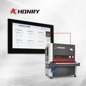 Honry QC1325 wider Conveyor table 6 rotary brushes steel deburring edge rounding machine sheet metal deburring machine