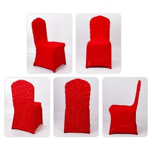 Housse de chaise Rose 2026, taille universelle, en polyester, lavable en machine, couleurs unies, motif fleur de rose, pour mariage - Product Image 4