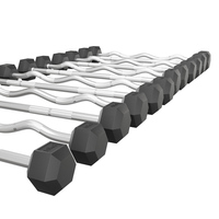 Vente en gros de barres de musculation professionnelles hexagonales fixes en caoutchouc pour salle de sport