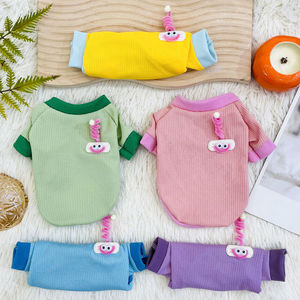 Sudaderas tipo waffle para mascotas, ropa para perros de color sólido, sudaderas con capucha de poliéster para mascotas pequeñas, ropa para otoño e invierno - Product Image 4