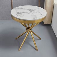 Table basse ronde en marbre et métal haut de gamme pour salon, table simple et petite, table basse moderne et luxueuse contemporaine