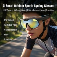 Lunettes Intelligentes avec Caméra HD 12MP, IA Sportive, Vidéo 4K, Photo Anti-Tremblement, Communication Vocale, TR90, pour Cyclisme, Course à Pied et Randonnée en Extérieur