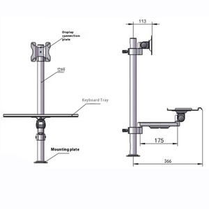Soporte de pantalla <span class=keywords><strong>LYA</strong></span> para máquina herramienta de equipo industrial todo en uno serie 38 con soporte de teclado plegable ajustable Nuevo stock - Product Image 1