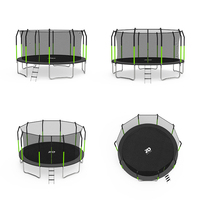 Trampolín Zoshine de 8/10/12/15/16 pies para niños, duradero, de PVC y acero, con red de protección, ecológico, resistente a la intemperie, seguro para niños