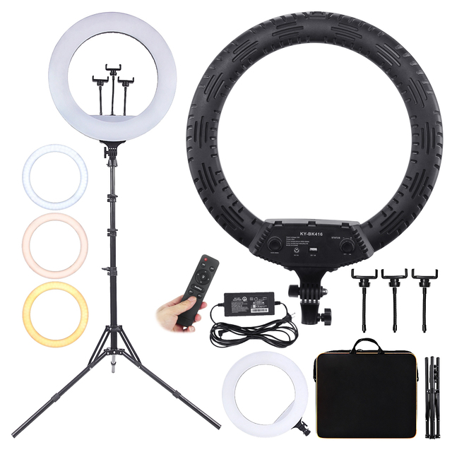 Ring Light 18 Inch LED Light Ring With Remote Tripod Phone Mount for Makeup/Photo/Studio/Phone/Video