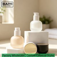 Botol Kaca Bening Bulat 30ml untuk Serum Perawatan Kulit dengan Tutup dan Sablon, Grosir Pabrik, Dapat Disesuaikan