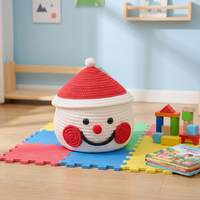 Panier de rangement en corde de coton avec couvercle, bac de rangement pour jouets d'enfants, boîte décorative pour chambre d'enfant