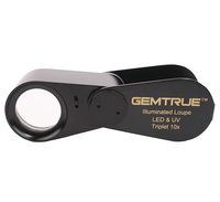 High Quality 10x 21mm LED & UV Diamond Loupe Handheld Optical Magnifying Glass for Jewelry & Gemstone Inspection
