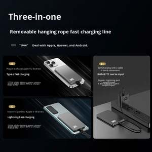 Powerbank Qi2 Ultra Sottile in Alluminio da <span class=keywords><strong>10.000</strong></span> mAh, Mini Power Bank da 5000 mAh con Cavo - Product Image 4