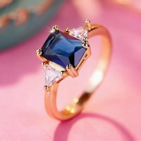 Bague en cuivre plaqué or pour femme avec diamant, simple et élégante