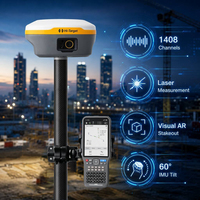 Récepteur GPS GNSS RTK laser HI TARGET V600L 1408CH avec double caméra et visualisation AR pour repérage 1:60 °   Compensation IMU pour la topographie GPS RTK incluant la fonction d'inclinaison