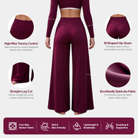 Pantalon de fitness personnalisé extensible 4 directions avec contrôle du ventre, pantalon de sport à jambes larges, leggings de yoga pour femmes