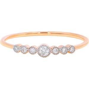 KEEVA JEWELS-Anillo redondo de siete piedras de oro sólido 0.10Ct FG/VS, joyería fina - Product Image 5