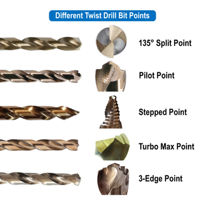 3-Flat Shank nhanh khoan cho thép không gỉ kim loại cứng cuộc sống lâu dài phi công điểm M35 Cobalt khoan <span class=keywords><strong>bit</strong></span>, nhiệm vụ nặng nề Parabol sáo - Product Image 6