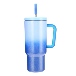 Dali Shen Gradient 40oz Stainless Steel Tumbler With Handle Vacuum Insulated Car Mug For Home Office Travel - Product Image 5