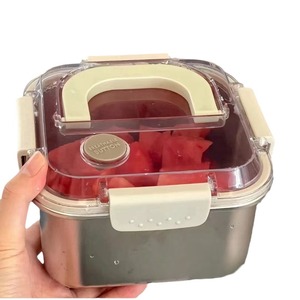 Stainless Steel Food <b>Storage</b> Container 1600ml Airtight Lid Portable Lunch <b>Box</b> Rectangle Shape Refrigeration Use - Product Image 2