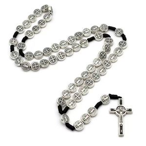 Medalla de San Benito, Rosario de Cordón Anudado Hecho a Mano, Collar Religioso para Hombres y Mujeres - Product Image 2